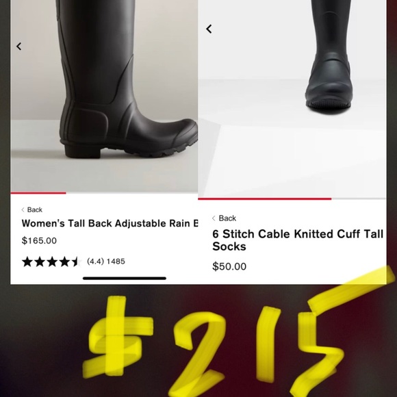 HUNTER  BOOTS & Socks WOMENS SIZE 7 - Picture 14 of 14